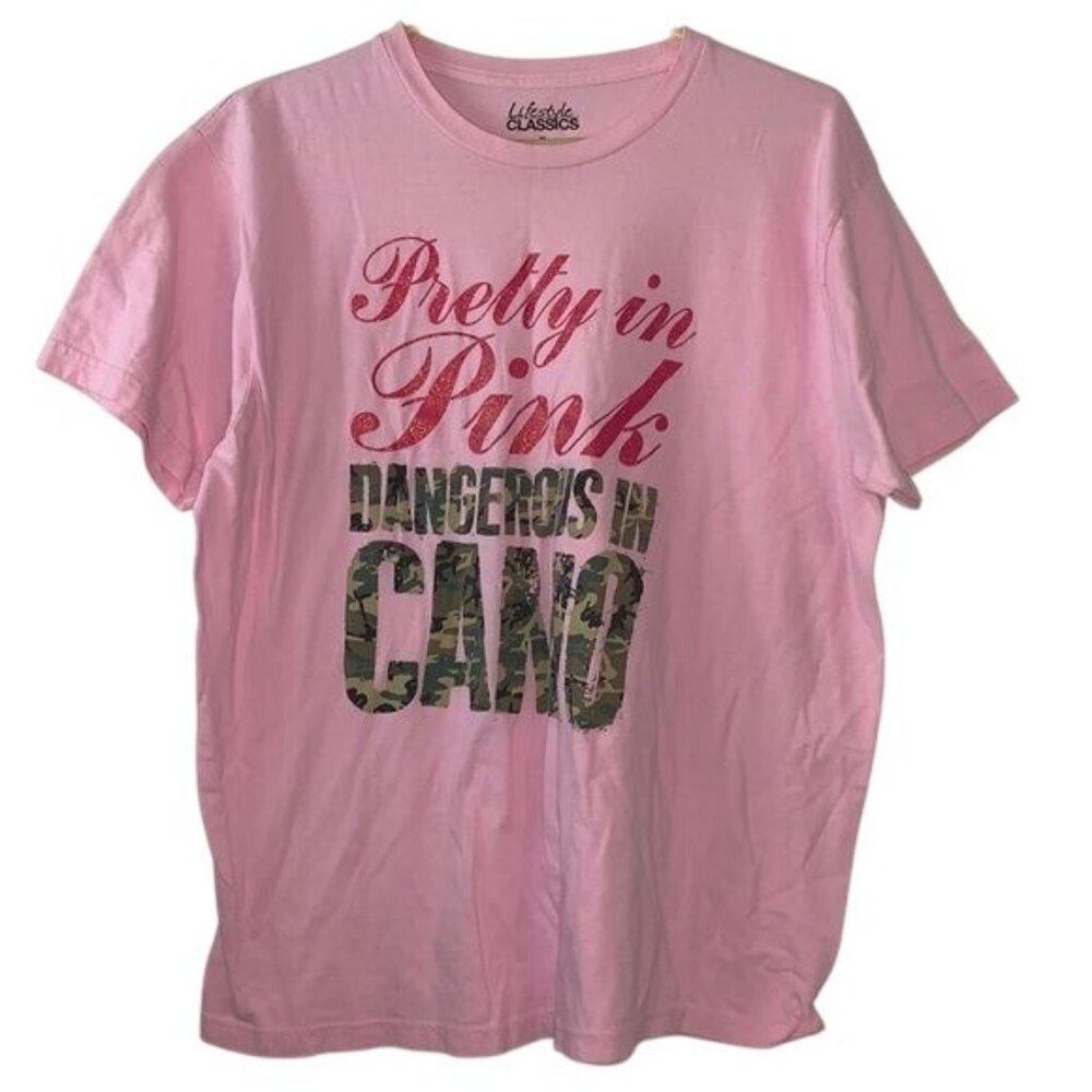 Lifestyle Classics "Pretty In Pink Dangerous In Camo" T-Shirt XL
